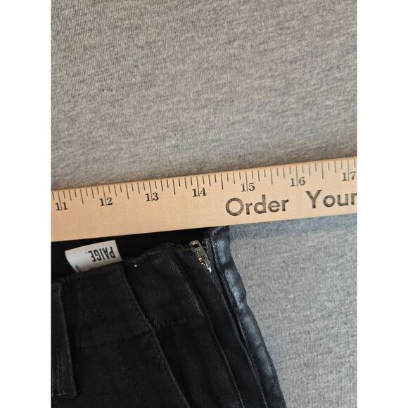 PAIGE Women's Mayslie Slim Jean Black Fog Luxe Coating Ankle High Rise Sz 28 - Picture 5 of 11